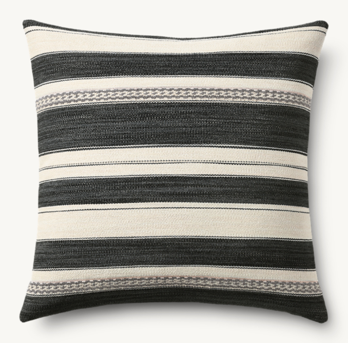 Overhead view of Sevilla Braided Stripe Pillow Cover - Square 
