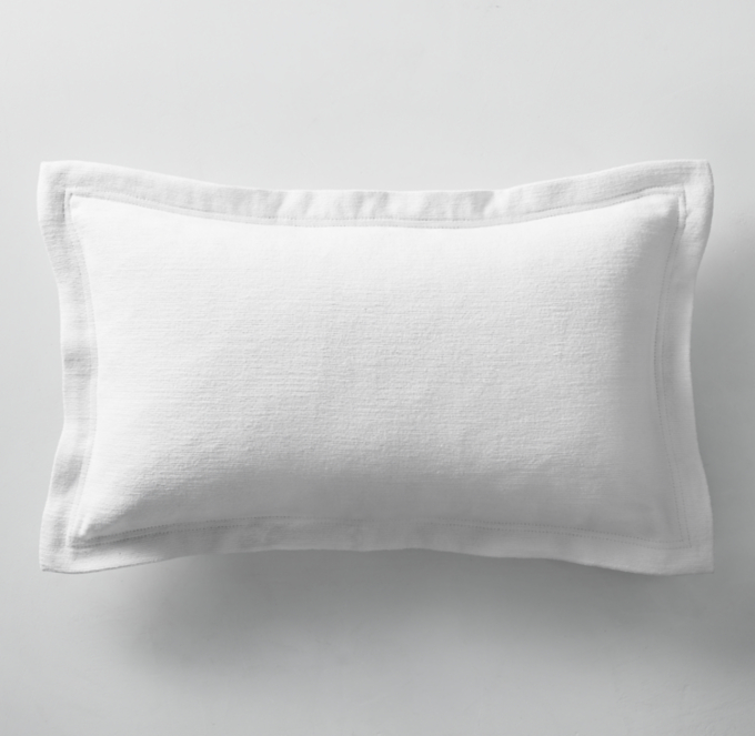 Custom Italian Faille Flanged Pillow Cover Lumbar