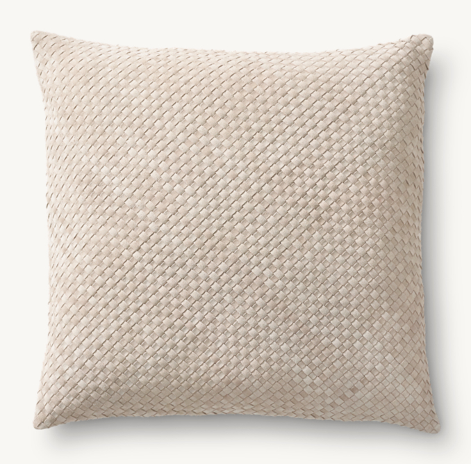 Overhead view of Suede Basket Weave Pillow Cover - Square