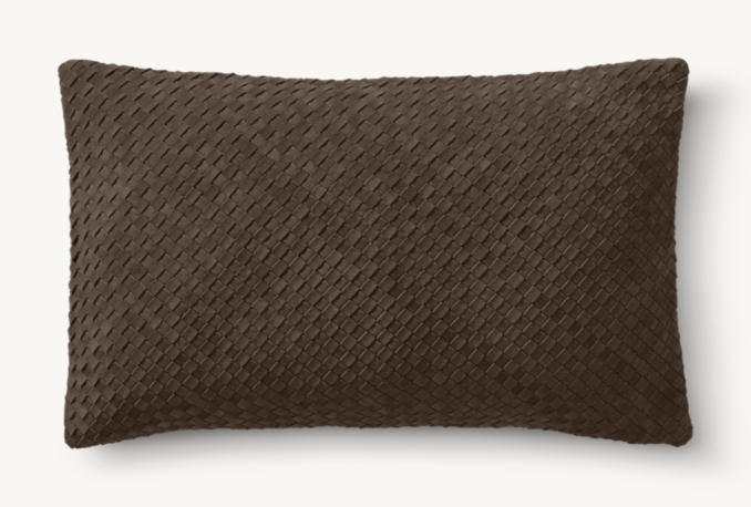Overhead view of Suede Basket Weave Pillow Cover - Lumbar 