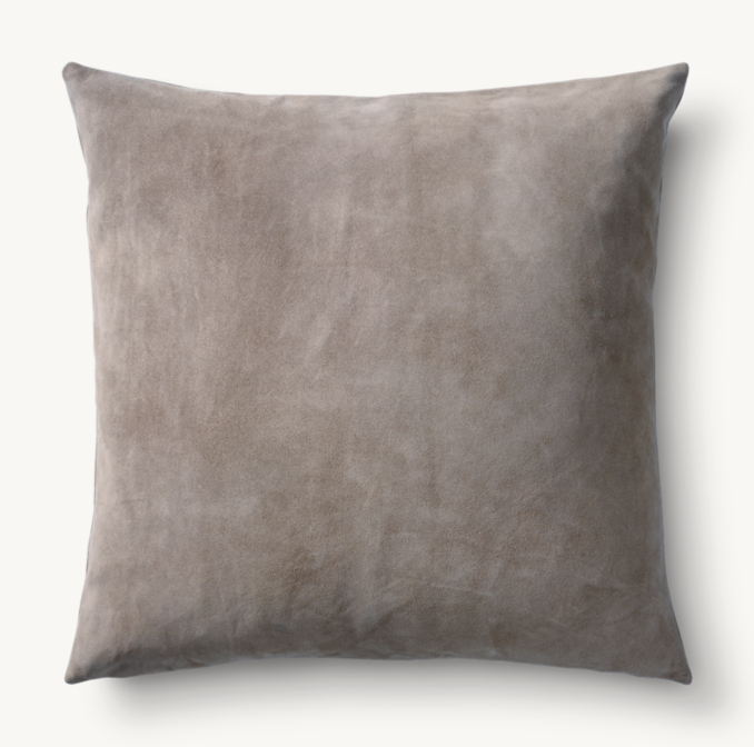 Vue en Hauteur - Housse de Coussin Unie en Daim -  Carré - Étain