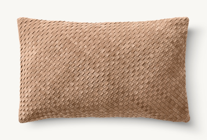Overhead view of Suede Basket Weave Pillow Cover - Lumbar 