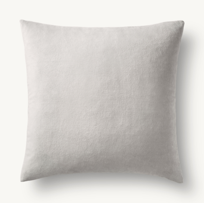 Overhead view of Tucked Cotton Velvet Solid Pillow Cover - Square 