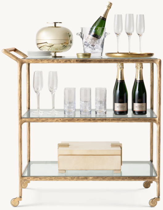 Thaddeus Glass Bar Cart