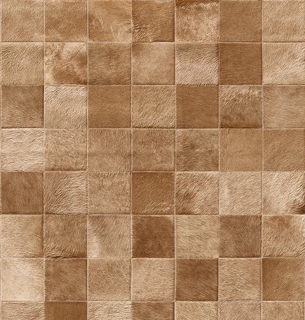Overhead view of Âncora Luxe Cowhide Rug Swatch 