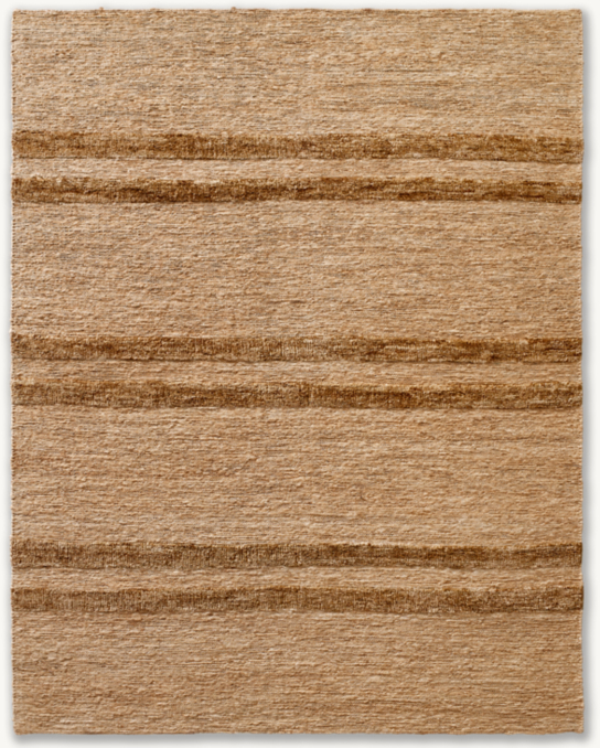 Overhead view of Wabi-Sabi Stripe Jute Rug - Made-To-Order - Round 