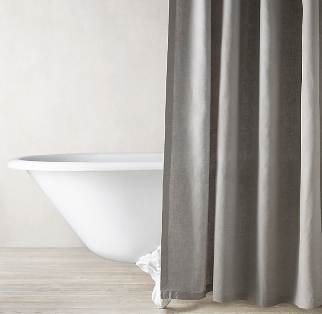 Stonewashed Belgian Flax Linen Shower, Linen Shower Curtain