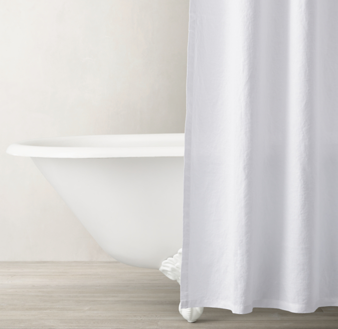 Stonewashed Belgian Linen Shower Curtain