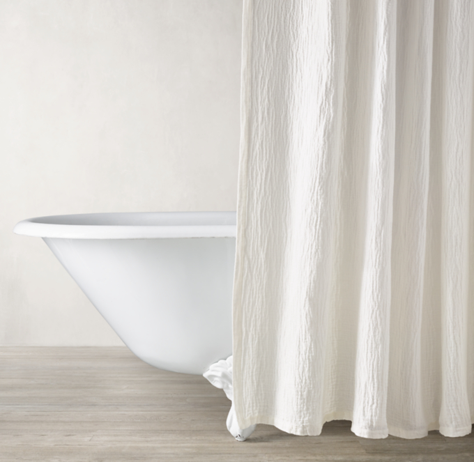 Italian Crinkled LinenCotton Shower Curtain
