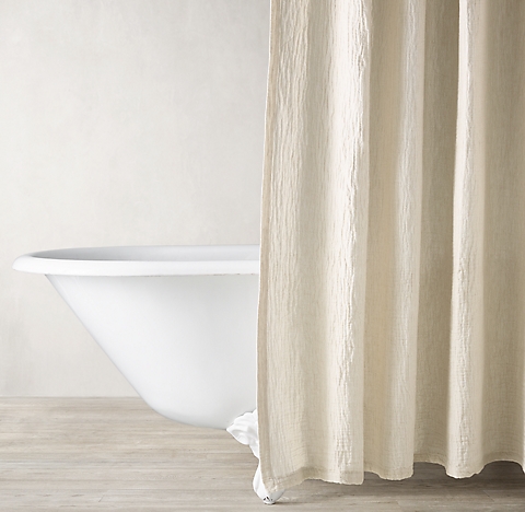 Shower Curtains Rh, Ivory Linen Shower Curtain