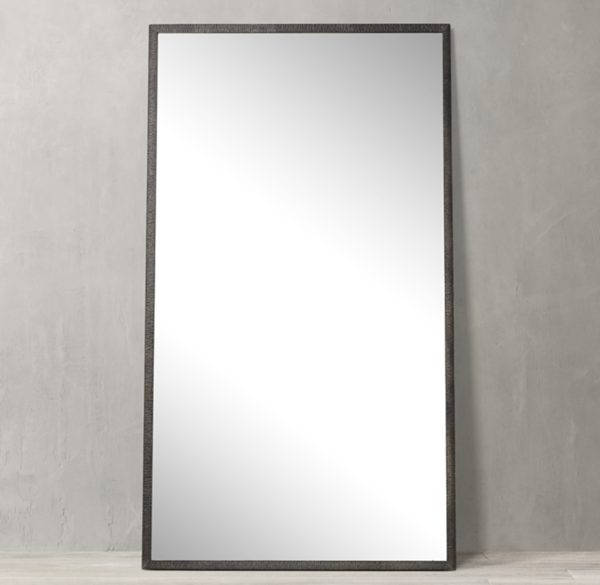 HANDTEXTURED WROUGHT IRON OVERSIZED Floor MIRROR NARROW FRAME