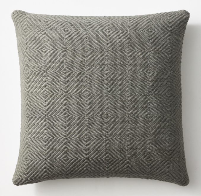 Handwoven Merino Wool Diamond Pillow Cover Square