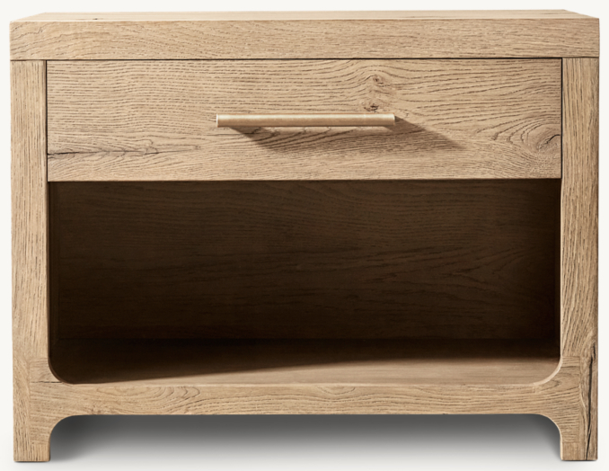 Davos Oak Open Nightstand | RH
