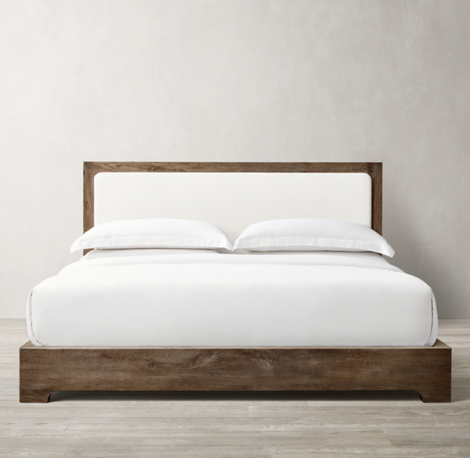 Davos Oak Fabric Panel Bed