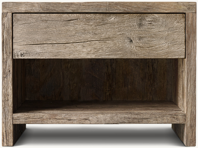 Reclaimed Rustic Oak Open Nightstand