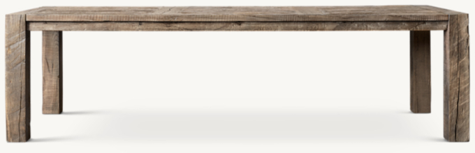 Reclaimed Rustic Oak Parsons Rectangular Dining Table