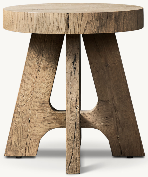 DAVOS OAK ROUND SIDE TABLE