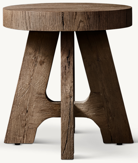 DAVOS OAK ROUND SIDE TABLE