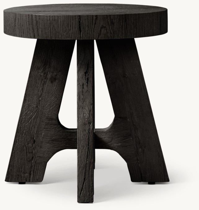 DAVOS OAK ROUND SIDE TABLE