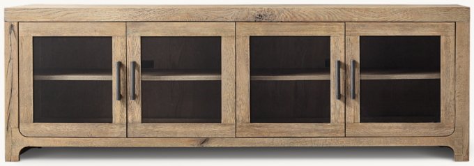 Davos Oak Glass 4-Door Media Console