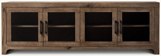 Davos Oak Glass 4-Door Media Console
