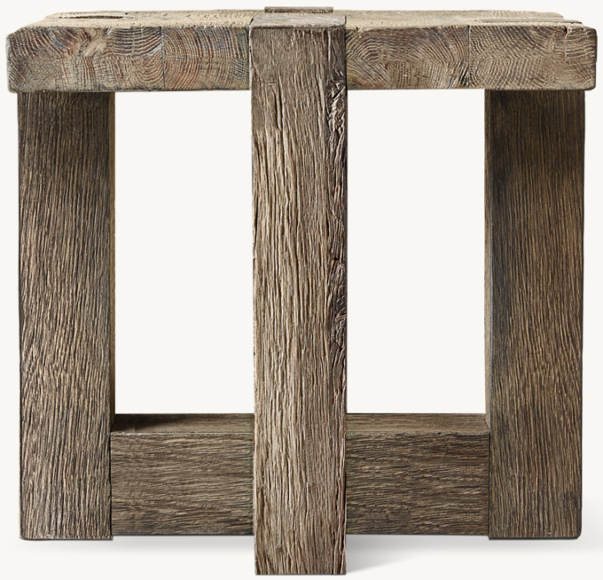 Reclaimed Rustic Oak Square Side Table