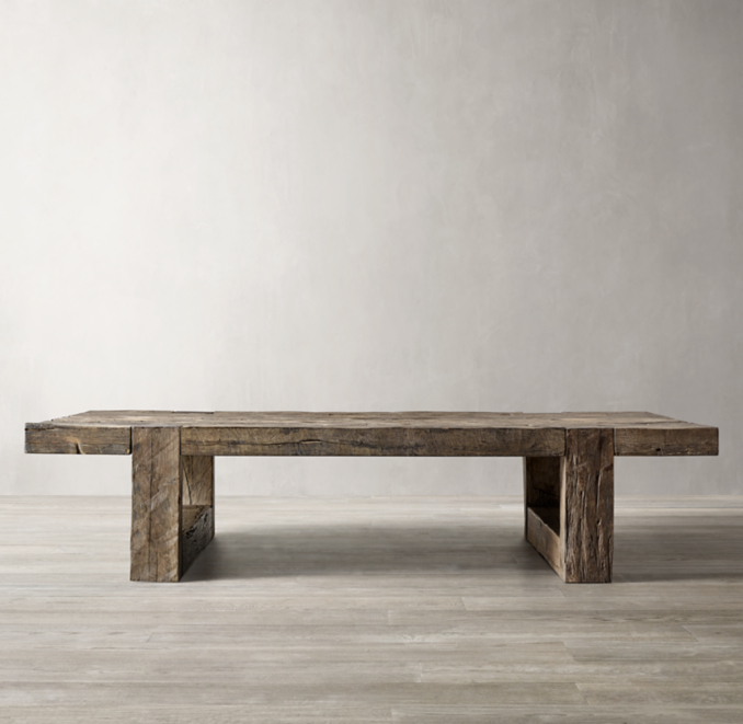 Reclaimed Rustic Oak Rectangular Coffee Table