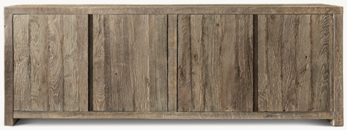 Reclaimed Rustic Oak 4-Door Media Console