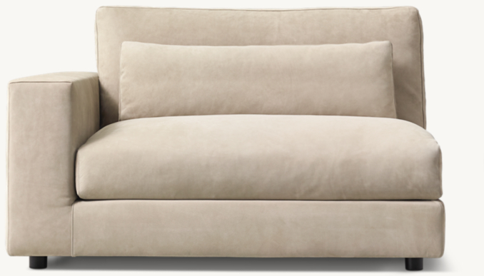 Front view of Lugano Modular Leather Left-Arm Chair 