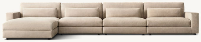 Lugano Modular Leather Left-Arm Sofa-Chaise Sectional