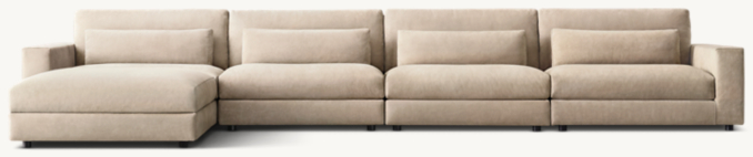 Lugano Modular Leather 5-piece Chaise Sectional