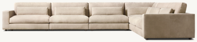 Lugano Modular Leather 6-piece L-Sectional