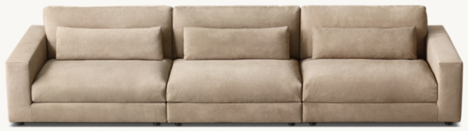 Lugano Leather Modular 3 Piece Sofa RH