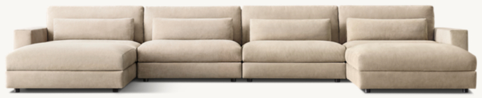 Lugano Modular Leather 6-piece U-Chaise Sectional