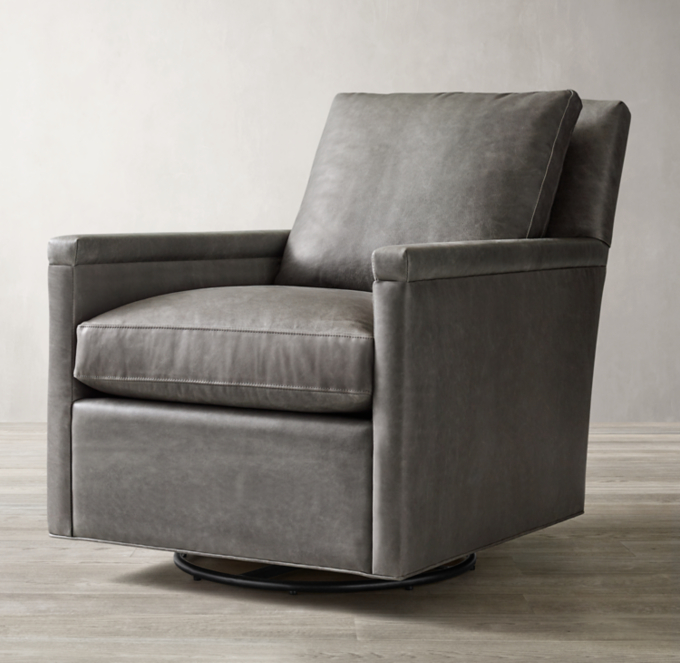 Turner Track Arm Leather Swivel Glider