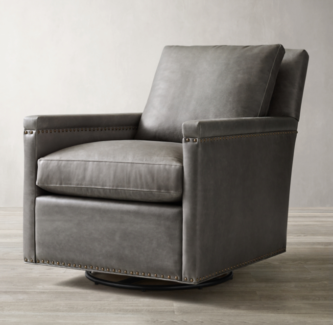 leather swivel glider