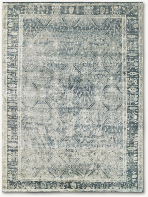 Overhead view of Taj Silk Rug 
