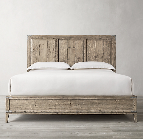 Wood Beds Rh, Distressed Wood Bed Frame White