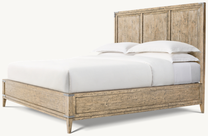 Cayden Campaign Panel Bed with Corner Brackets