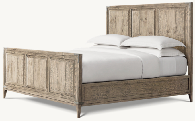 Cayden Campaign Panel Bed with Corner Brackets & Footboard