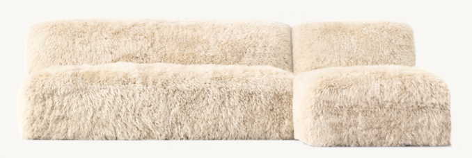 Front view of Yeti Sheepskin Customizable Sectional 
