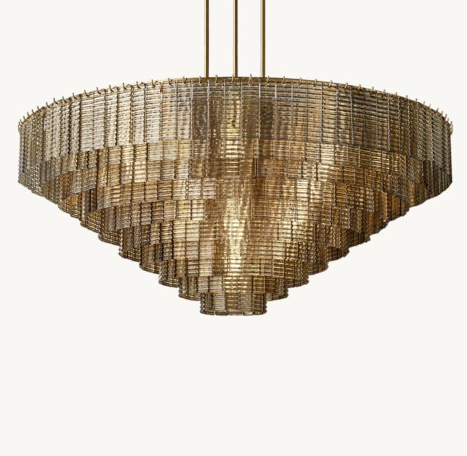 Sirene Smoke Glass Round Chandelier 65\"