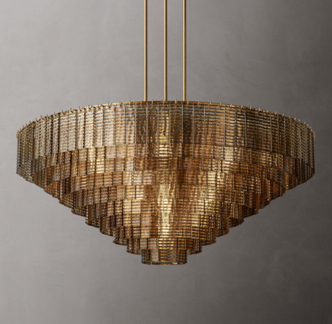 Sirene Smoke Glass Round Chandelier 65\"