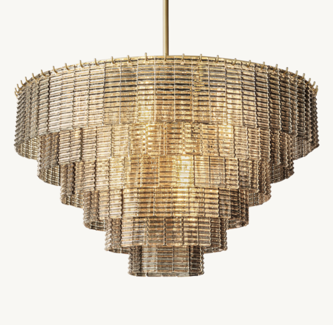Sirene Smoke Glass Round Chandelier 41\"
