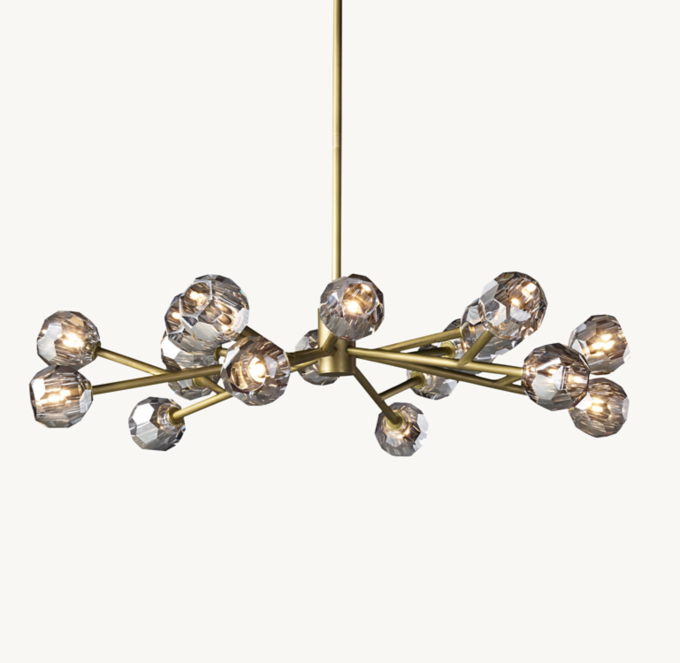 Boule De Cristal Smoke Glass Round Chandelier 48\"