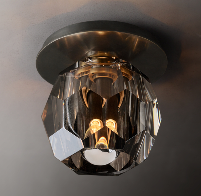 Boule De Cristal Smoke Glass Petite Flushmount