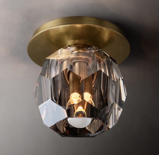 Boule De Cristal Smoke Glass Petite Flushmount