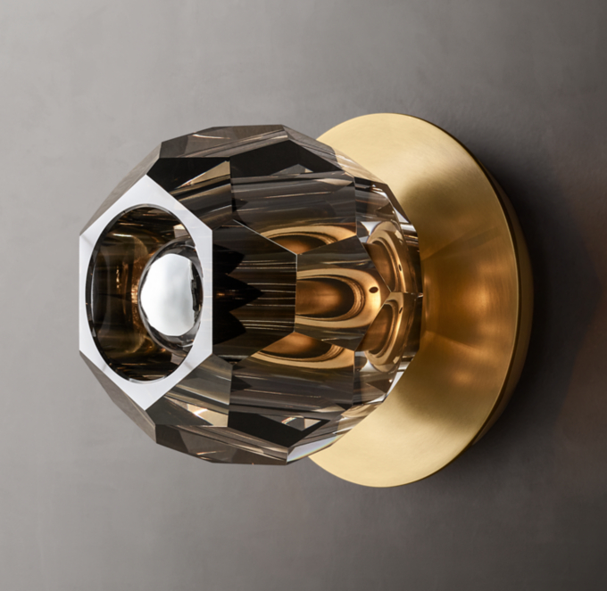 Boule De Cristal Smoke Glass Petite Sconce