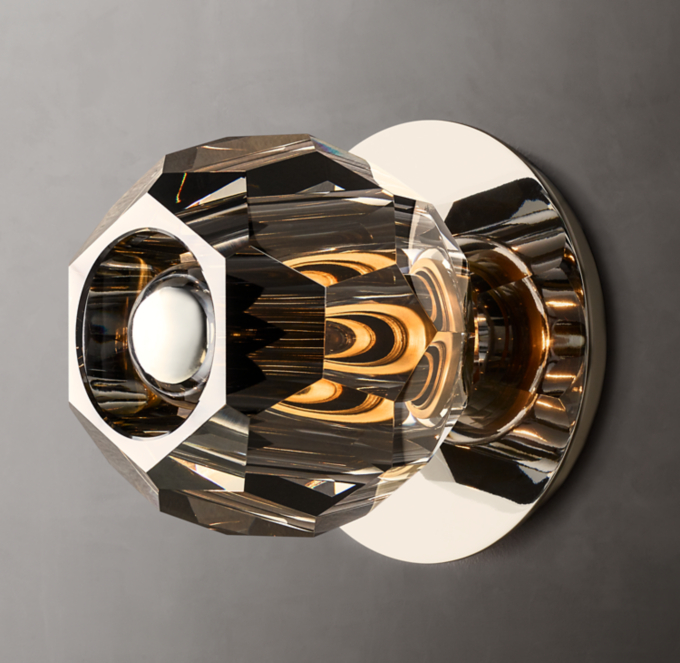 Boule De Cristal Smoke Glass Petite Sconce