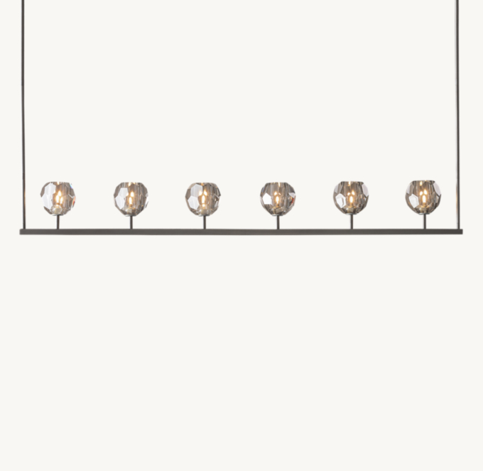 Boule De Cristal Smoke Glass Linear Chandelier 60\"